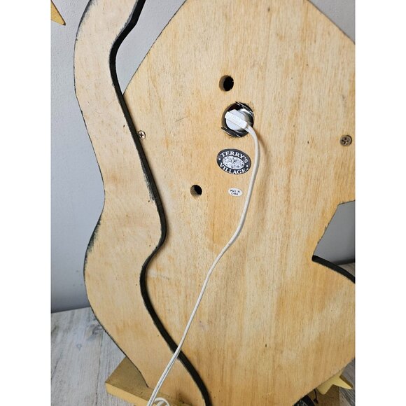 vintage Terrys village vintage wooden cat 28" Halloween prop light up pumpkin la - Picture 7 of 12